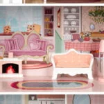 Duży domek dla lalek Barbie z kompletem mebelków ECOTOYS 6 6 30