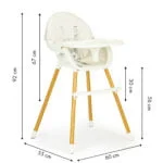 Krzesełko do karmienia dzieci kremowe - ECOTOYS 10 10 2