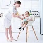 Krzesełko do karmienia dzieci kremowe - ECOTOYS 3 3 10