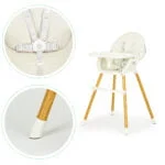 Krzesełko do karmienia dzieci kremowe - ECOTOYS 9 9 2