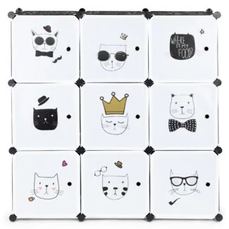 Ergonomia w pokoju dziecięcym - konkretne dane 25 Szafka regał dla dzieci modułowa 9 półek