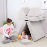 Sofa duża dla dzieci DIY 8 miękkich poduch szara - ECOTOYS 2 2 7