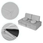 Sofa duża dla dzieci DIY 8 miękkich poduch szara - ECOTOYS 9 9 5