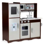 Kuchnia dla dzieci drewniana duża szafki lodówka - ECOTOYS 1 Kuchnia dla dzieci drewniana duża szafki lodówka ECOTOYS