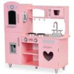 Duża drewniana kuchnia dla dzieci różowa - ECOTOYS 4 4 16