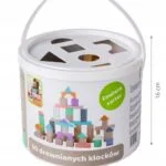 Drewniane klocki 50 szt wiaderko + sorter - ECOTOYS 5 5 11