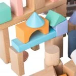 Drewniane klocki 100 szt wiaderko + sorter - ECOTOYS 9 9 7