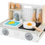 Drewniana kuchenka mini z akcesoriami - ECOTOYS 1 Drewniana kuchenka z akcesoriami mini kuchnia ECOTOYS