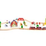 Drewniana kolejka tor pociąg na baterie - ECOTOYS 2 2 26