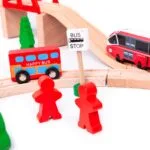 Drewniana kolejka tor pociąg na baterie - ECOTOYS 3 3 25