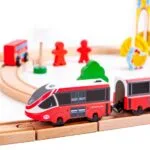 Drewniana kolejka tor pociąg na baterie - ECOTOYS 4 4 25