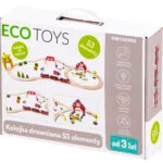 Drewniana kolejka tor pociąg na baterie - ECOTOYS 7 7 24