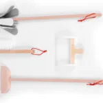 Drewniany zestaw do sprzątania wózek beżowy - ECOTOYS 7 7 30