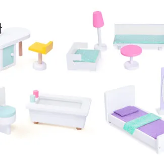 Duży domek drewniany dla lalek z ruchomą windą - ECOTOYS - obrazek 8