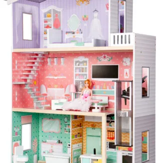 Duży domek drewniany dla lalek z ruchomą windą - ECOTOYS - obrazek 9