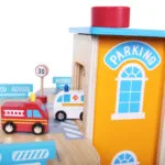 Drewniany garaż tor z windą + autka - ECOTOYS 7 7