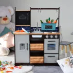 Duża drewniana kuchnia dla dzieci akcesoria - ECOTOYS 7 7 8