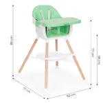 Fotelik do karmienia dzieci 2w1 zielony - ECOTOYS 7 7 8