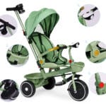Rowerek trójkołowy spacerówka 2w1 zielony - ECOTOYS 10 9 11