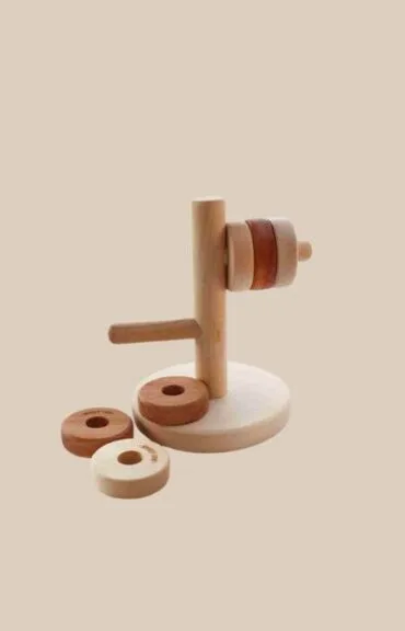Drewniana układanka Montessori horyzontalna wieża - Wooden Story