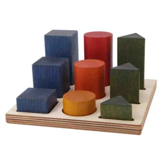 Drewniane klocki do sortowania kształtów kolorowe XL