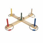 Drewniana gra rzut pierścieniem kolorowa