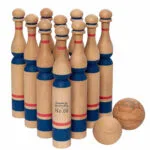 Drewniane kręgle niebieskie 10 szt. - Wooden Story 1 Drewniane kręgle niebieskie 10 szt.