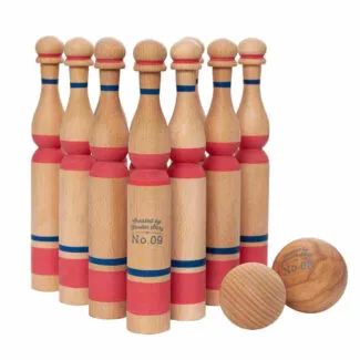 Drewniane kręgle czerwone 10 szt.