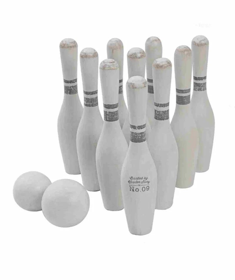 Drewniane kręgle Vintage 10 szt. Drewniane kręgle Vintage 10 szt.