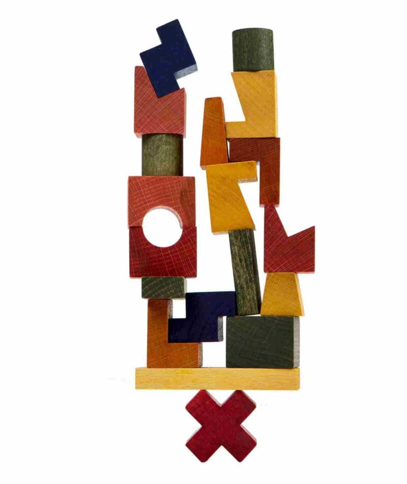 Drewniana układanka wieża kolorowa Wooden Story