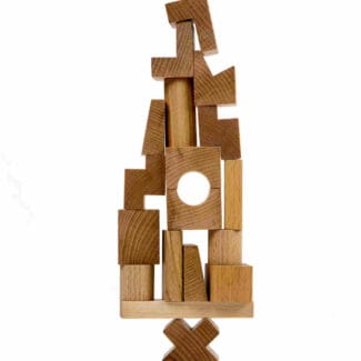 Drewniana układanka wieża naturalna