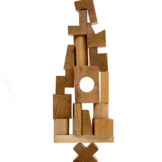 Drewniana układanka wieża naturalna