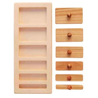 Drewniana układanka puzzle klocki szerokie i wąskie - Wooden Story