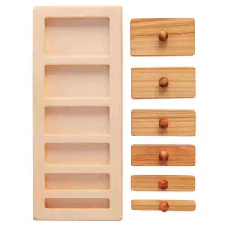 Drewniana układanka puzzle klocki szerokie i wąskie - Wooden Story