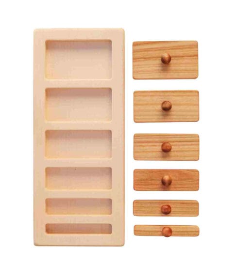 Drewniana układanka puzzle klocki szerokie i wąskie - Wooden Story