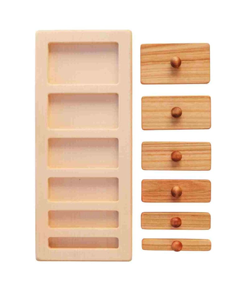 Drewniana układanka puzzle klocki szerokie i wąskie - Wooden Story