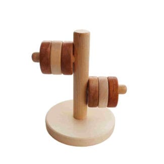 Drewniana układanka Montessori horyzontalna wieża - Wooden Story