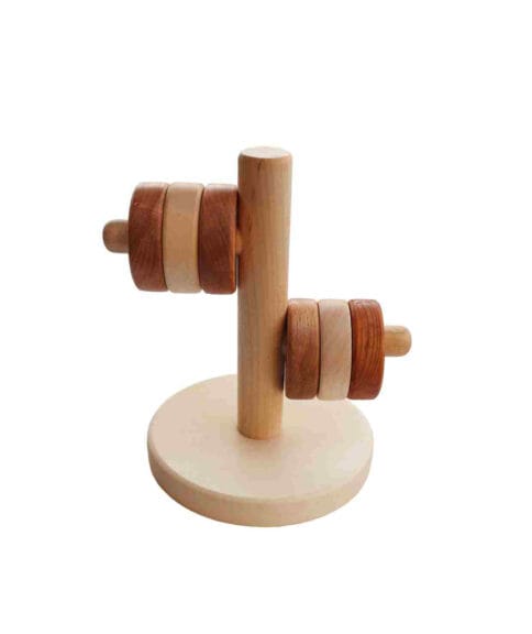 Drewniana układanka Montessori horyzontalna wieża - Wooden Story