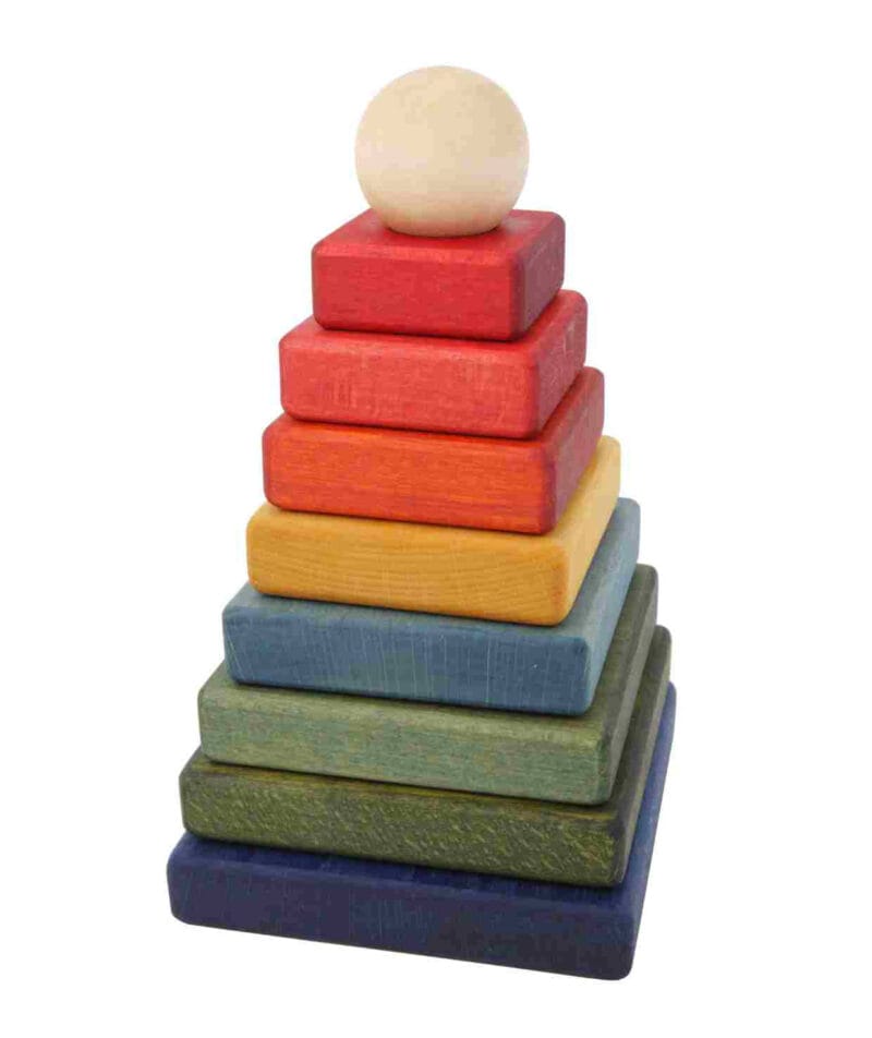 Drewniana Piramida Kwadratowa Kolorowa Drewniana Piramida Kwadratowa Kolorowa