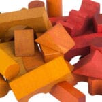 Drewniane klocki w worku kolorowe 100 el. - Wooden Story 2 export 351