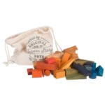 Drewniane klocki w worku kolorowe 50 el.