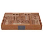 Drewniane klocki Peace & Love w skrzynce XL