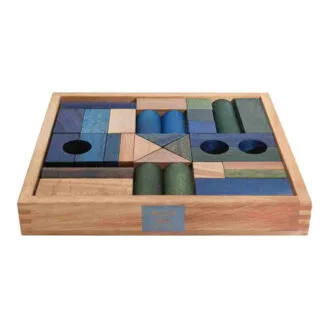 Drewniane klocki w skrzynce 30el barwa zimna - Wooden Story