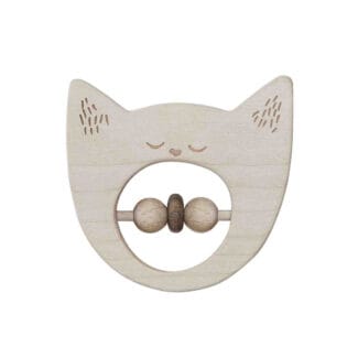 Drewniana Grzechotka Kot