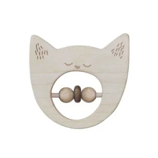 Drewniana Grzechotka Kot