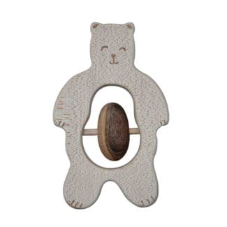 Drewniana Grzechotka Miś