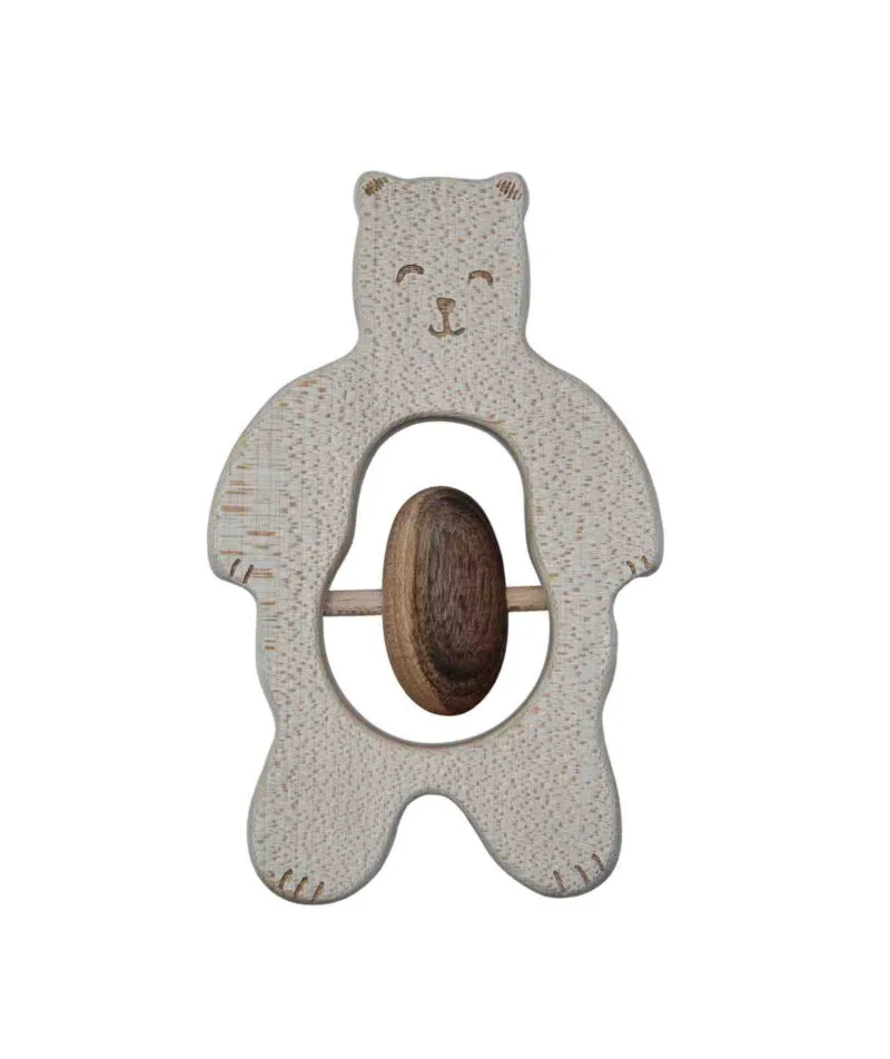 Drewniana Grzechotka Miś