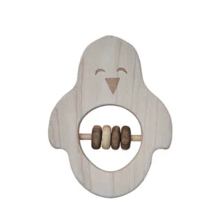 Drewniana grzechotka pingwin