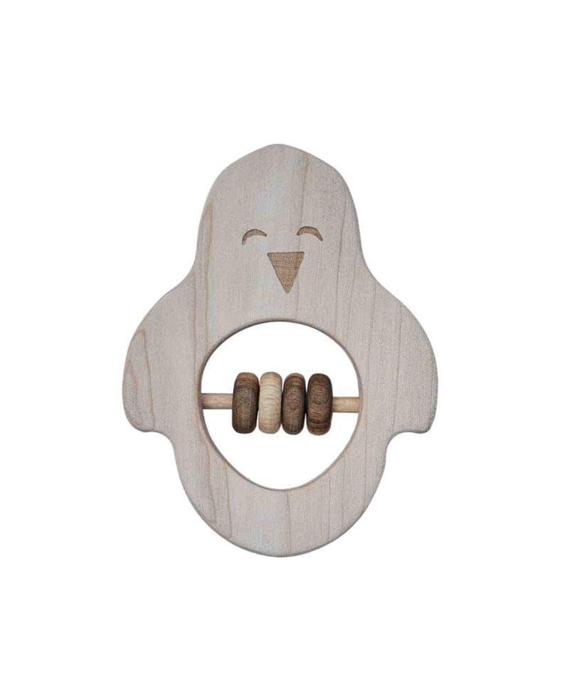 Drewniana grzechotka pingwin Drewniana grzechotka pingwin