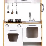 Drewniana kuchnia dla dzieci biała - ECOTOYS 2 2